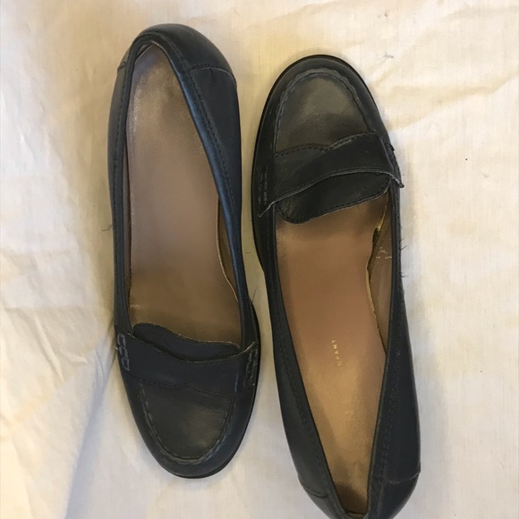 Vintage Y2K Navy Blue New York & Company Chunky Stitched Pumps - Picture 5 of 7